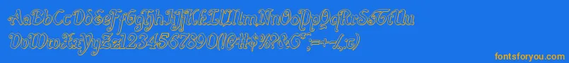 Quillswordoutital Font – Orange Fonts on Blue Background
