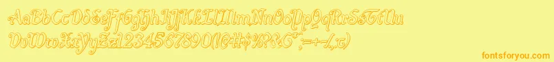 Quillswordoutital Font – Orange Fonts on Yellow Background