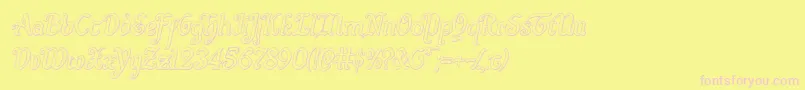 Quillswordoutital Font – Pink Fonts on Yellow Background