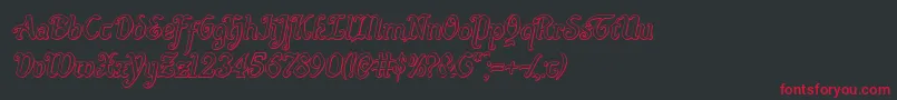 Quillswordoutital-Schriftart – Rote Schriften auf schwarzem Hintergrund