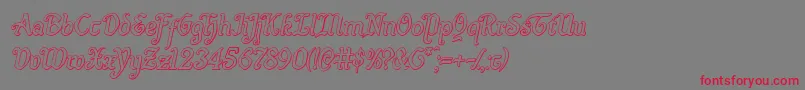 フォントQuillswordoutital – 赤い文字の灰色の背景