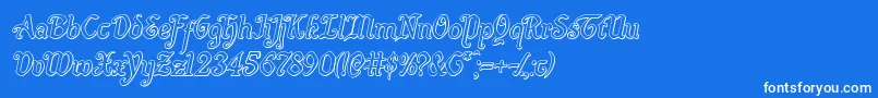 Weitere Informationen zur Quillswordoutital-Schriftart Quillswordoutital-Schriftart – Weiße Schriften auf blauem Hintergrund