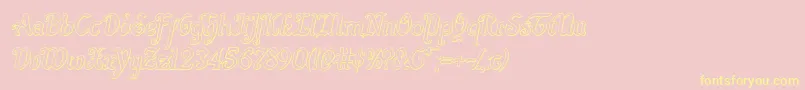Quillswordoutital Font – Yellow Fonts on Pink Background