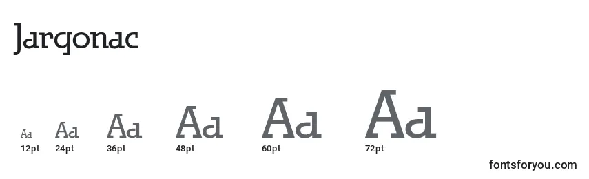Размеры шрифта Jargonac