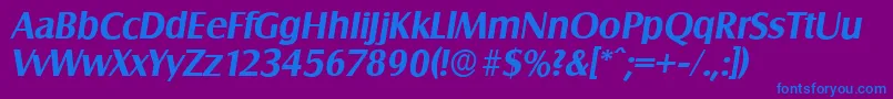 SalzburgserialBolditalic Font – Blue Fonts on Purple Background