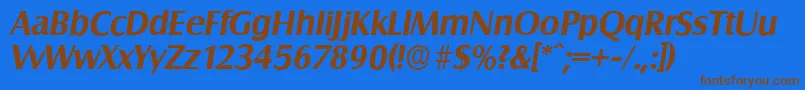 Weitere Informationen zur SalzburgserialBolditalic-Schriftart SalzburgserialBolditalic-Schriftart – Braune Schriften auf blauem Hintergrund
