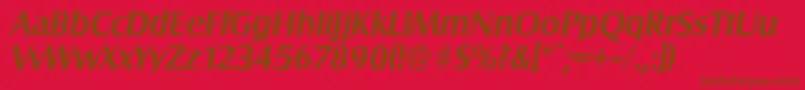Подробнее о шрифте SalzburgserialBolditalic Шрифт SalzburgserialBolditalic – коричневые шрифты на красном фоне