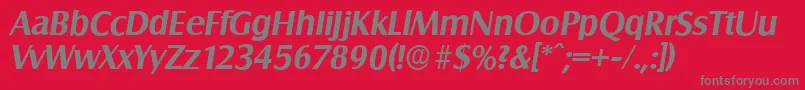 フォントSalzburgserialBolditalic – 赤い背景に灰色の文字