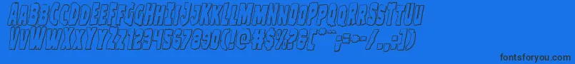 Шрифт Clubberlang3Dital – чёрные шрифты на синем фоне