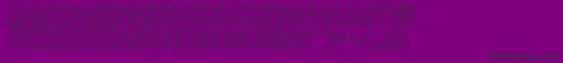 Clubberlang3Dital-fontti – mustat fontit violetilla taustalla