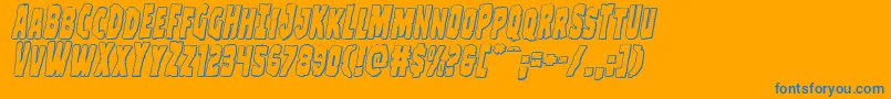 Clubberlang3Dital Font – Blue Fonts on Orange Background