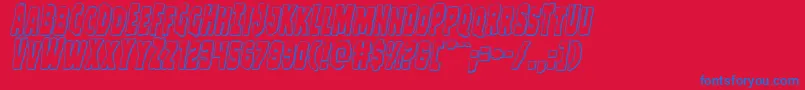 Clubberlang3Dital Font – Blue Fonts on Red Background