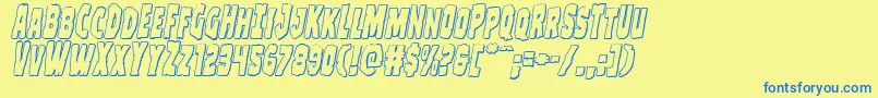 Clubberlang3Dital Font – Blue Fonts on Yellow Background