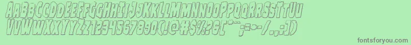 Clubberlang3Dital Font – Gray Fonts on Green Background