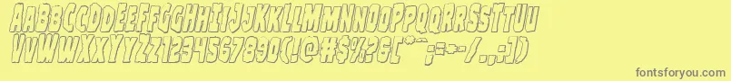 Clubberlang3Dital Font – Gray Fonts on Yellow Background