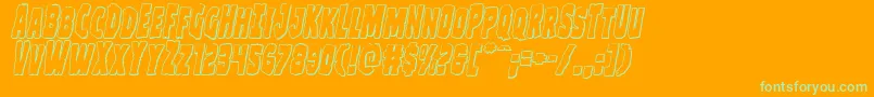 Clubberlang3Dital Font – Green Fonts on Orange Background