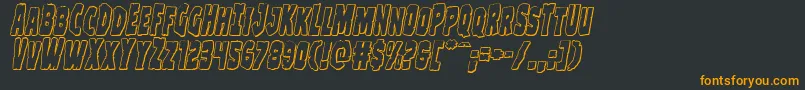 フォントClubberlang3Dital – 黒い背景にオレンジの文字