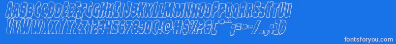 Clubberlang3Dital-fontti – vaaleanpunaiset fontit sinisellä taustalla