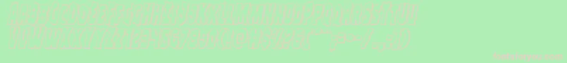 Clubberlang3Dital-fontti – vaaleanpunaiset fontit vihreällä taustalla