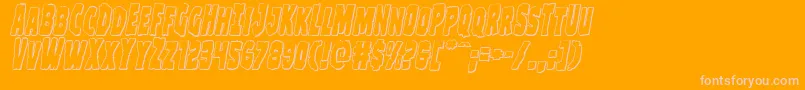Clubberlang3Dital-fontti – vaaleanpunaiset fontit oranssilla taustalla