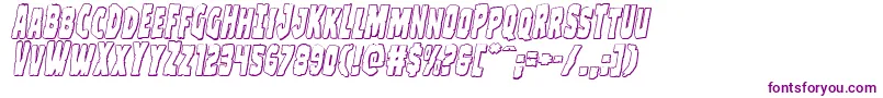 フォントClubberlang3Dital – 白い背景に紫のフォント