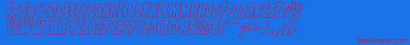 Clubberlang3Dital-Schriftart – Rote Schriften auf blauem Hintergrund