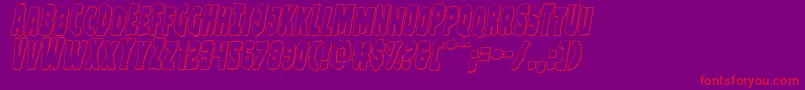 フォントClubberlang3Dital – 紫の背景に赤い文字