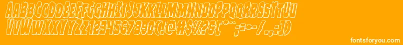 Clubberlang3Dital-Schriftart – Weiße Schriften auf orangefarbenem Hintergrund