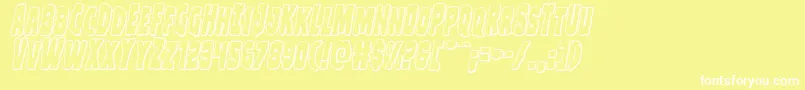 Clubberlang3Dital Font – White Fonts on Yellow Background