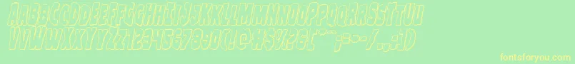 Clubberlang3Dital-Schriftart – Gelbe Schriften auf grünem Hintergrund