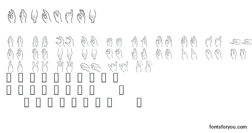 A fonte Handsign – alfabeto, números, caracteres especiais