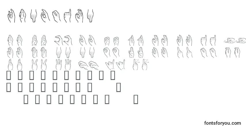 Fuente Handsign - alfabeto, números, caracteres especiales