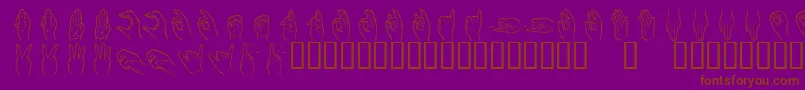 Fonte Handsign – fontes marrons em um fundo roxo