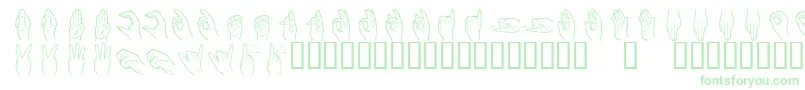 フォントHandsign – 白い背景に緑のフォント