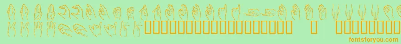 Handsign Font – Orange Fonts on Green Background