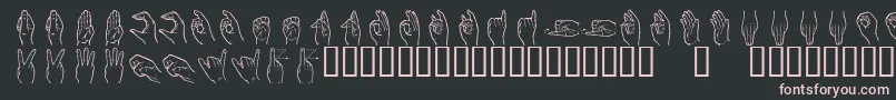 fuente Handsign – Fuentes Rosadas Sobre Fondo Negro