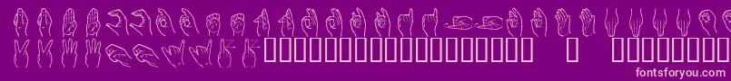 Handsign-Schriftart – Rosa Schriften auf violettem Hintergrund