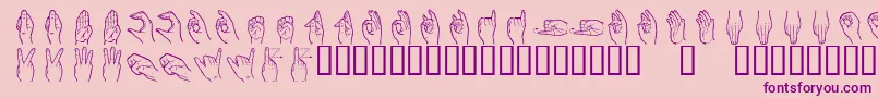Handsign-fontti – violetit fontit vaaleanpunaisella taustalla