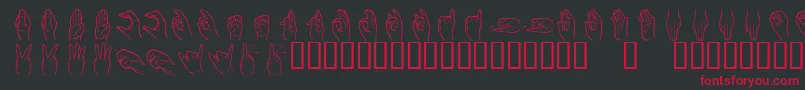 Handsign Font – Red Fonts on Black Background