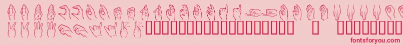 Handsign-Schriftart – Rote Schriften auf rosa Hintergrund