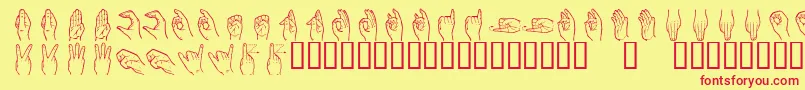 Шрифт Handsign – красные шрифты на жёлтом фоне