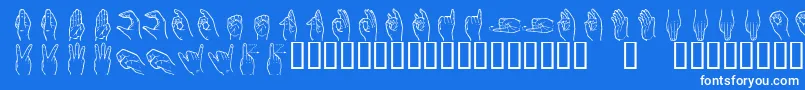 Fonte Handsign – fontes brancas em um fundo azul