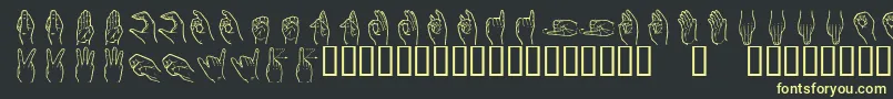 Police Handsign – polices jaunes sur fond noir