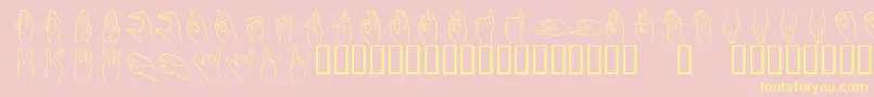 Handsign Font – Yellow Fonts on Pink Background