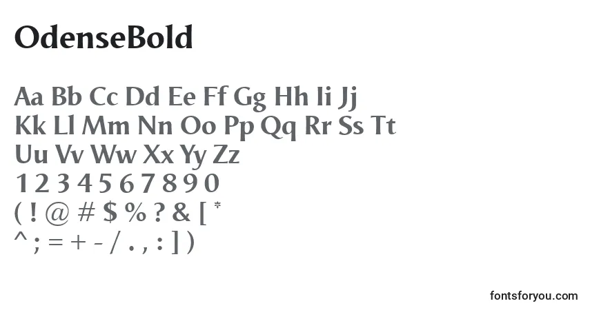 OdenseBold-fontti – aakkoset, numerot, erikoismerkit