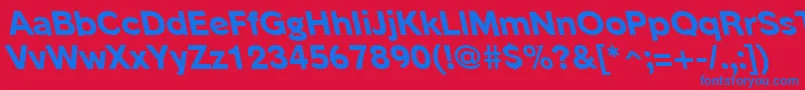 PhinsterleftyxboldRegular Font – Blue Fonts on Red Background