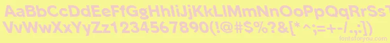 PhinsterleftyxboldRegular Font – Pink Fonts on Yellow Background
