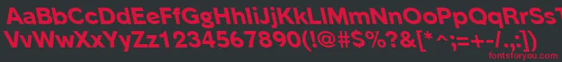 PhinsterleftyxboldRegular Font – Red Fonts on Black Background
