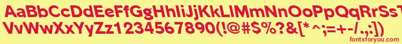 PhinsterleftyxboldRegular Font – Red Fonts on Yellow Background