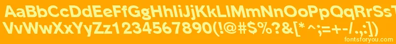PhinsterleftyxboldRegular Font – Yellow Fonts on Orange Background